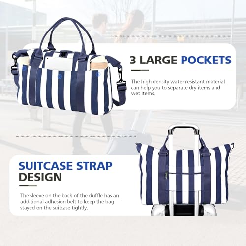 Image of TOPBAG Travel Duffle Bag, Waterproof Weekender Carry On Tote Bags for Women, Sport Gym Bag for Men, Hospital Bag for Labor and Delivery, Overnight Luggage Bag with Trolley Sleeve Coral Pink