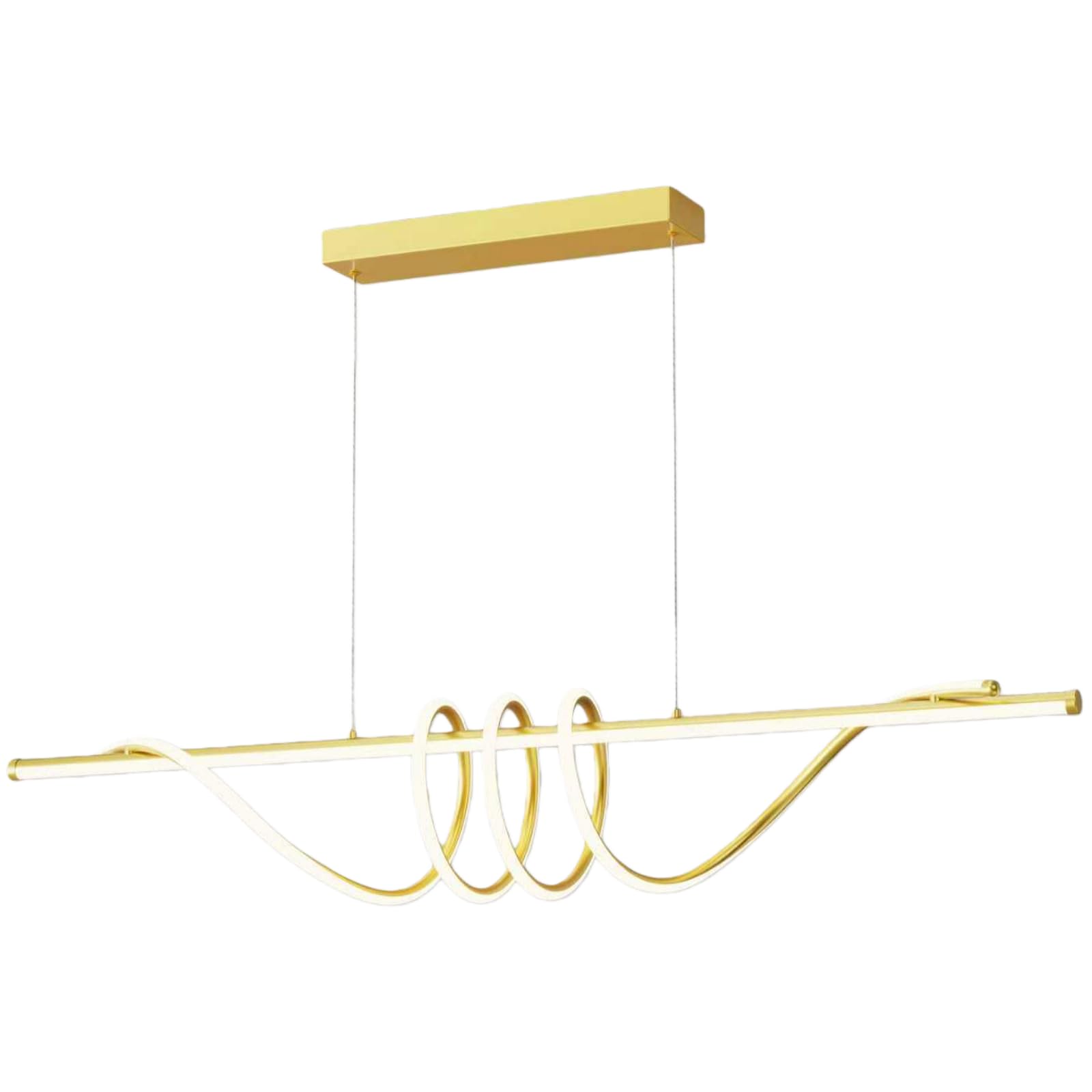 Zihoi Moderne LED Esstisch Pendelleuchte, 3000K/4000K/6000K 10%–100% Farbtemperatur Lampe Hängend, Dimmbar mit Fernbedienung Hängelampe für Küche, Wohnzimmer, Esszimmer, Schlafzimmer- Golden 150CM