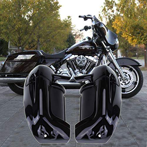 Samger Noir Bas Ventilé Leg Carénages Boîte à Gants en Plastique ABS pour Harley Touring FLHR FLHT Road King Street Glide 1983-2012 (peint)