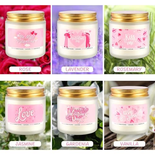 Image of Valentine's Day Pink Scented Candles-12Pcs 3.5oz Each-Natural Plant Essential Oils & Cotton Wick, Aromatherapy Candle for Relaxing Stress Relief, Home Decor & Romantic Gifts for Her.