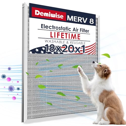 Image of 18x20x1 Electrostatic Air Filter, MERV 8 Reusable Aluminum AC /HVAC Furnace Filter Replacement,Washable Permanent Air Filter, Easy to Clean, Increases Airflow (Actual Size:17.52x19.61x0.82)