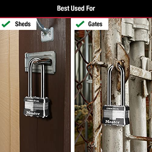 Master Lock 1KALJ Outdoor Padlock with Key, Silver, 1LJ, 1 Pack - Image 4