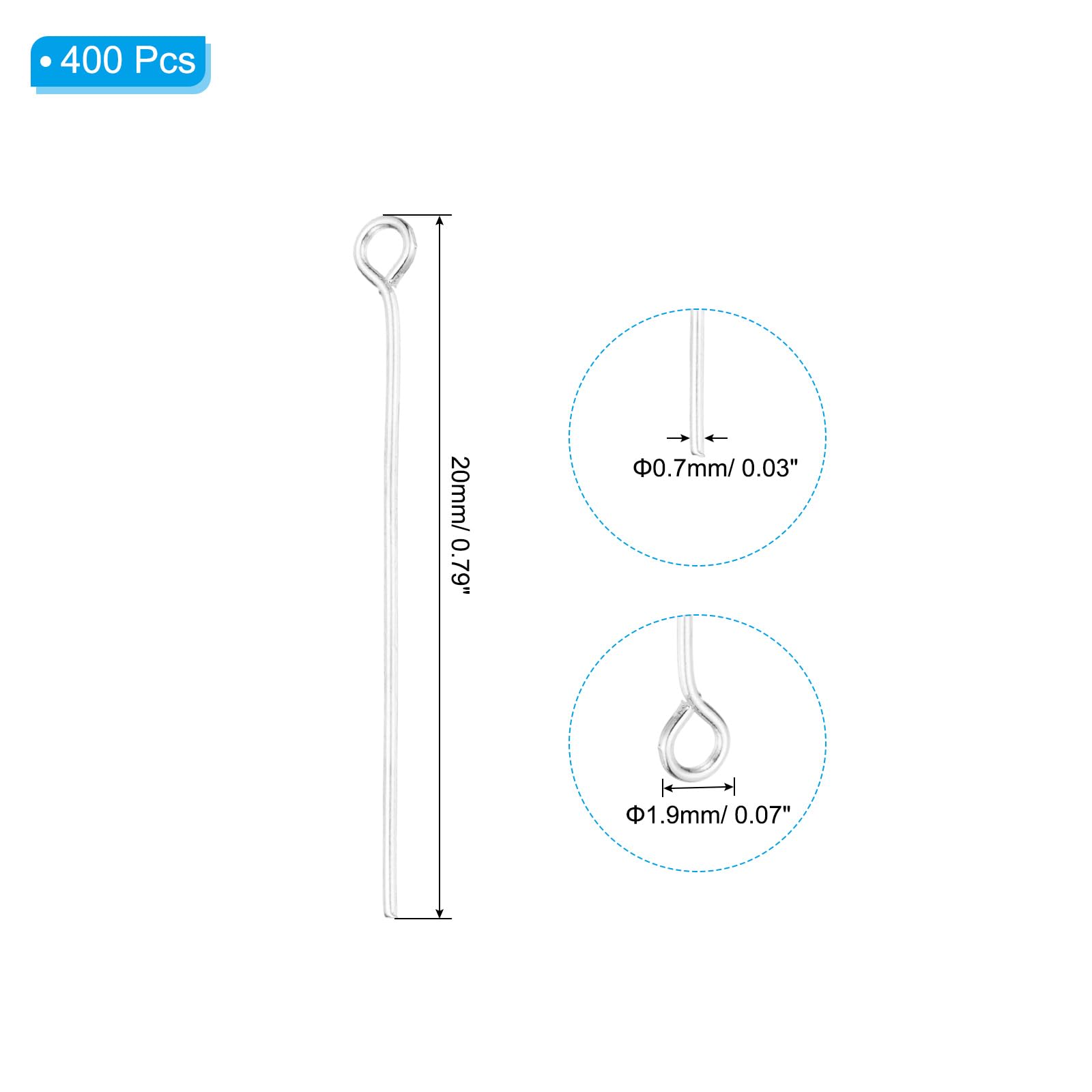 PATIKIL 20mm Open Eye Pins - Image 2