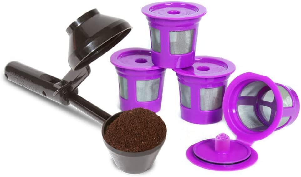 Comparison: Best Reusable K Cup For Stronger Coffee 7 2-Item Bundle: 4-Pack Cafe Save 1-Stream Reusable K Cup Coffee Filters + EZ-Scoop 2 Tbsp Scoop with Integrated Funnel, Refillable Pod Capsule For Use with Keurig & Select Single Cup Coffee Maker