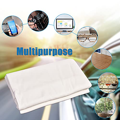 4-Pack Chamois Cloth For Car 25"X 15" Fast Drying Pad Towel Natural Shammy Towel Real Leather Sheepskin Washing Cloth Cleaning Towel Car And Precision Instruments Multipurpose Wipes Square 40X60Cm #TOP6
