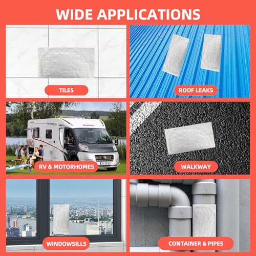 Image of Butyl Tape 8in x 32.8ft Aluminum Waterproof Tape for Leaks Tape for RV Repair, HVAC Ducts Leak Fix, Boat and Pipe Sealing, Roof Crack Patching, Awning and Window Sealing