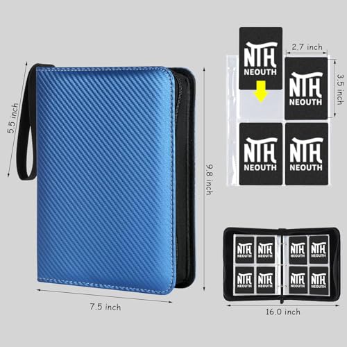 Image of 4 Pocket Card Binder, Premium Zip Trading Card Binder, 400 Double Sided Pocket PU Card Collection Binder, Collector Card Album, Card Folder for MTG, TCG, Sports Cards, Game Cards