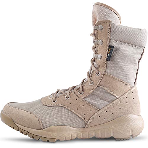WWOODTOMLINSON Men's LD Lightweight Combat Boots Military Tactical Boots,Tan,9.5 M US