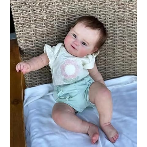 TERABITHIA Soft Touch Weighted Baby Realistic Reborn Girl Doll - 20Inches Sweet Smiling Rooted Hair Newborn Lifelike Baby Dolls That Look Real and Feel Real Cover