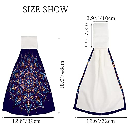 Baegutly Hanging Hand Towel Mandala Floral Flower Spot Polka Dots Purple Vintage Striped Kitchen Tie Towel Fingertip Towel Washcloth Tea Towel #TOP1