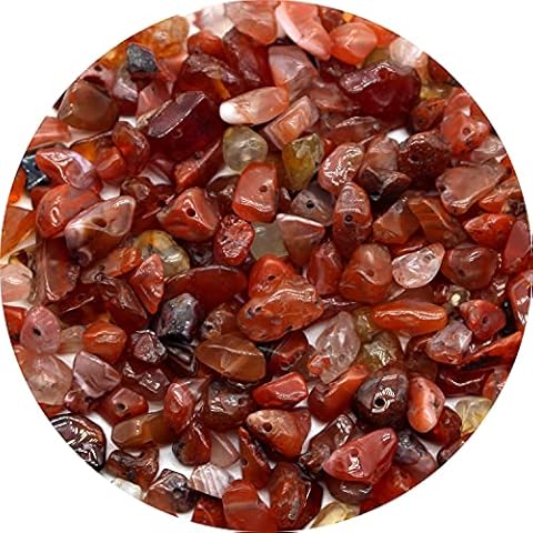 Oameusa Red Agate Irregular Agate Chips Natural Chips Stone Beads 5-8mm About 230 Pieces Gemstones Crystal Loose Rocks Bead with 1mm Hole DIY for Earring Bracelet Jewelry Making Home Decoration Cover