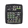 Mengpaneel 4-kanaals audiomixer mengconsole led-scherm ingebouwde geluidskaart USB-BT-verbinding met 2-bands EQ Gain…