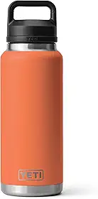 Garrafa YETI Rambler de 1 L, à prova de vazamento, isolamento a vácuo, aço inoxidável com tampa Chug, marrom (High Desert Clay)