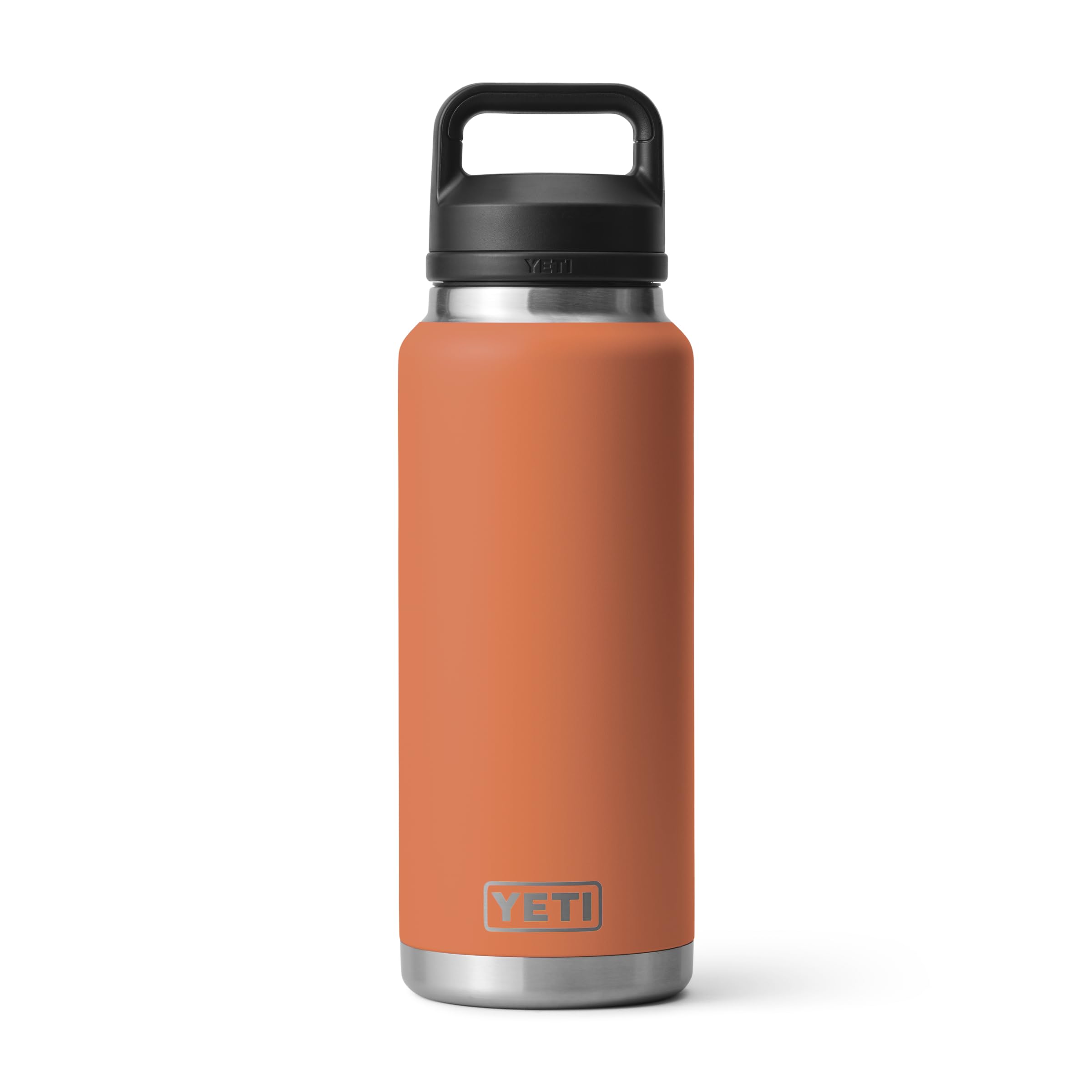 YETI Rambler - Botella de 36 onzas, a prueba de fugas, aislada al vacío, acero inoxidable con tapa para beber, arcilla del desierto alto