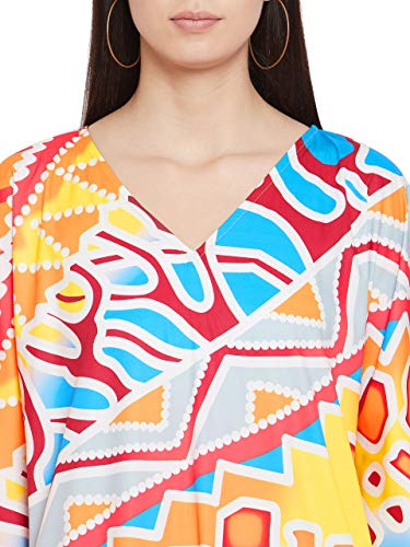 Image of Oussum Women Polyester Casual Long Plus Size Beach Caftan Cover Up Maxi Dress 1X-3X Summer Kaftan Dresses for Women