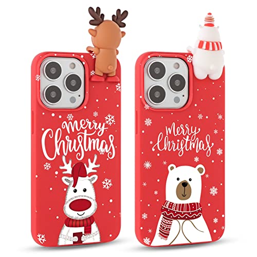 Yoedge 2 Custodie Morbide In Silicone Per Huawei P30 Pro - Tema Natale Con Alce E Rosso - Trasparente - copertina