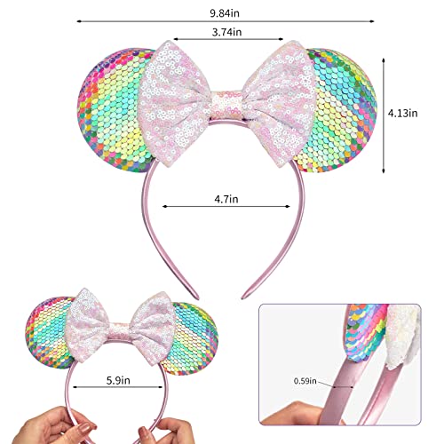 Image of FANYITY Mouse Ears, Sequin Mouse Ears Headband for Boys Girls Women halloweenp (Sequins ear)