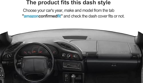 Miniatura 2 de Yiz Alfombrilla de cubierta de tablero de ajuste personalizado para Chevy Chevrolet Camaro 1993 1994 1995 1996 cubierta de salpicadero (negro) J38