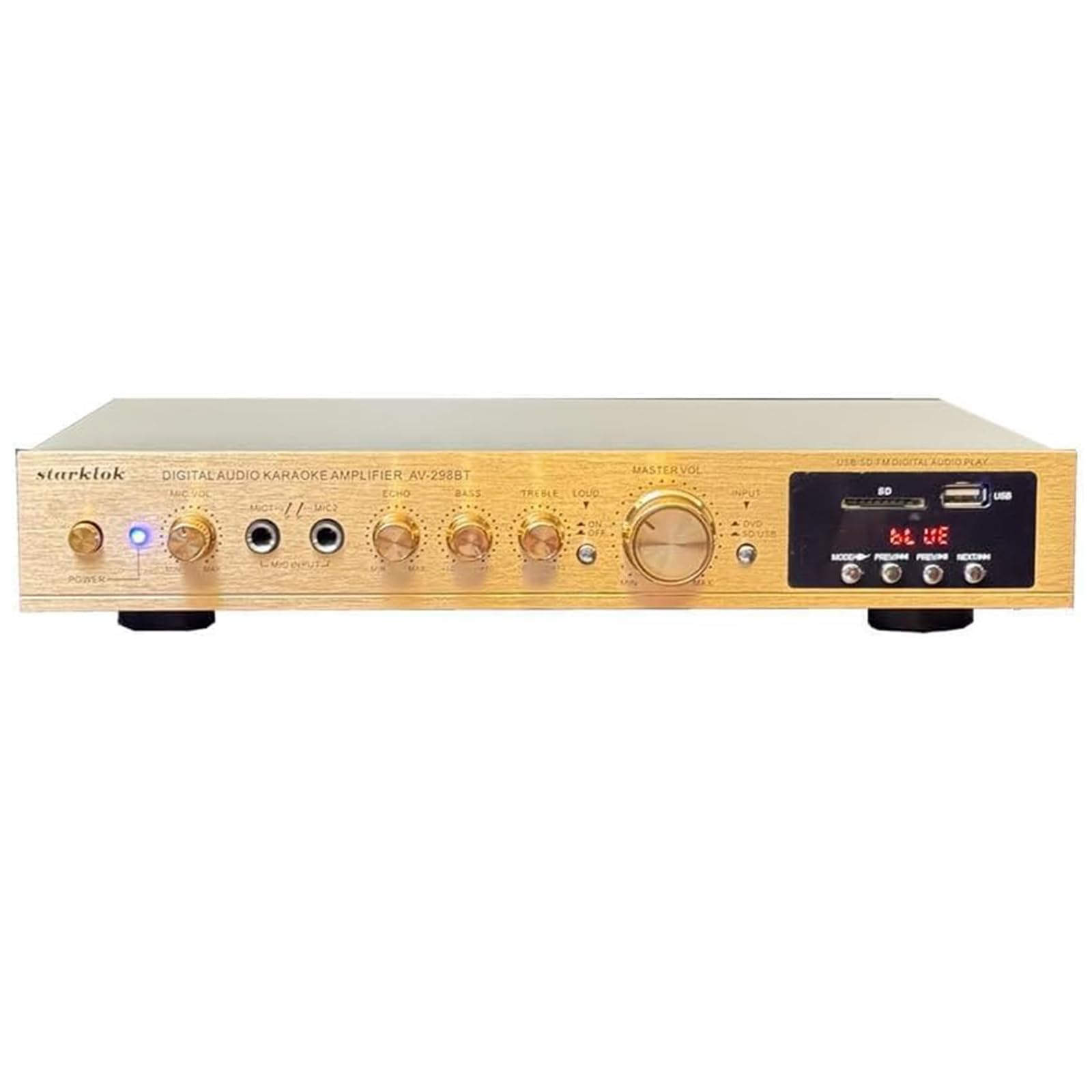 Amplificatore 5.1 Canali Suono Surround Amplificatore Bluetooth Per Sistema Hi-fi Surround Suono Led Usb Av Alimentazione 298bt Amplificatore Alta Risoluzione Player Subwoofer Per Auto Gold
