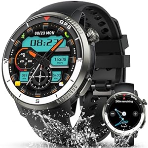 Motast Militär Smartwatch Herren,Präzise GPS,15 Tage Akku, Fitness Tracker mit 175 Plus Sportmodi, 5ATM Wasserdicht Fitnessuhr mit Schlafmonitor für iOS/Android