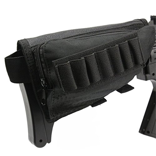 Siruiku Tactical Rifle Shotgun Buttstock Cheek Rest Rifle Stock Ammo Shell Nylon Magazine Molle Pouch Holder Hunting Bag (Black) Siruiku Tactical Rifle Shotgun Buttstock Cheek Rest Rifle Stock Ammo Shell Nylon Magazine Molle Pouch Holder Hunting Bag (Black)