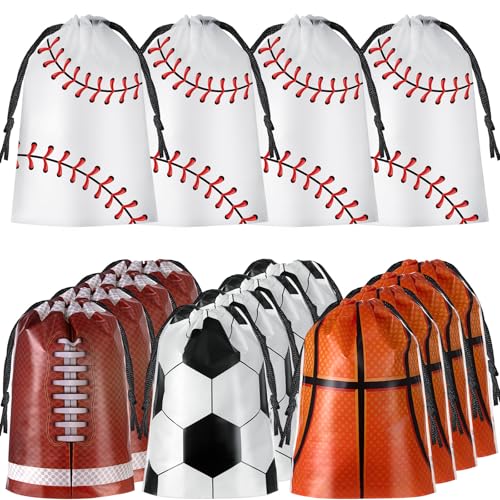 Sacs à friandises de baseball et football Flutesan avec cordon lot de 60