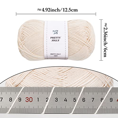 Pretty Jolly 4 Skeins Soft Baby Yarn, 100% Cotton, Crochet & Knitting, 4 Ply, Fingering Weight - Image 2