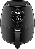 CHEFMAN Small Air Fryer Healthy Cooking, 3.6 Qt, User Friendly, Nonstick, Digital Touch Screen, Dishwasher Safe Basket, w/ 60 Minute Timer & Auto Shutoff, Matte Black, Cookbook Included 3.6 Quart