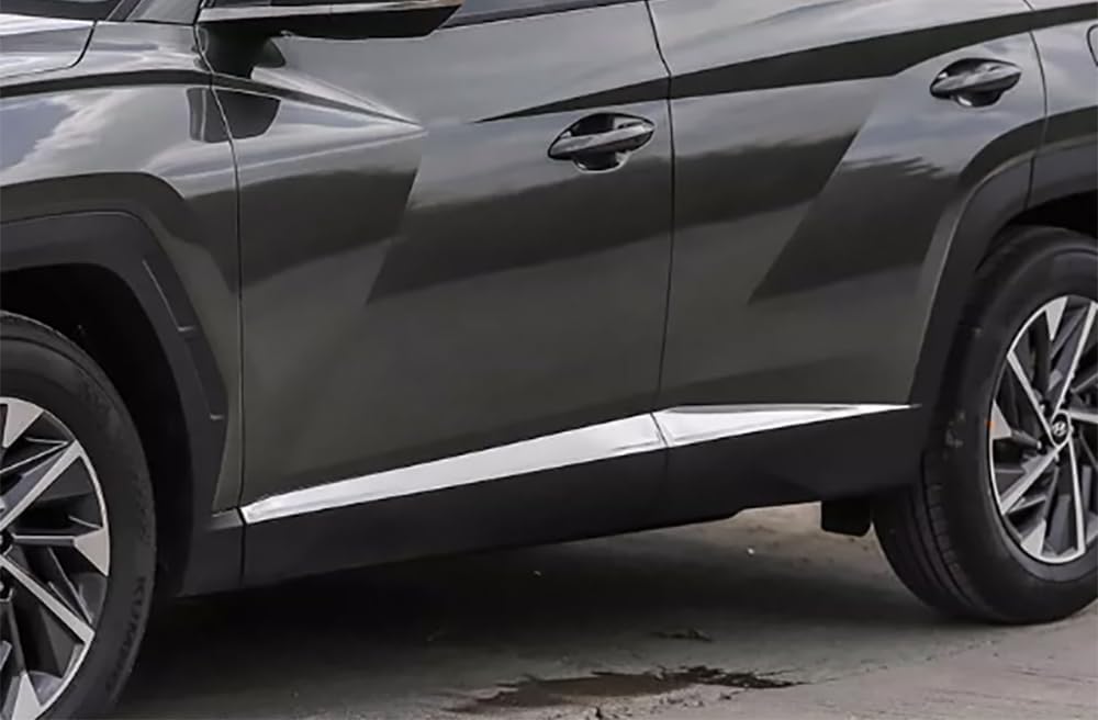 Eridanus Auto Accessories Fit for Hyundai Tucson 2023 2022 Door Body Side Molding Cover Trim (Chrome Silver) ABS 6PCS