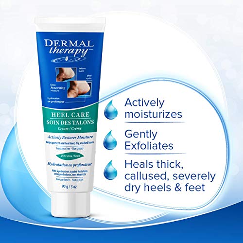 Dermal Therapy Heel Care Cream - Moisturizing Treatment that Repairs and Heals Dry, Rough, Cracked Heels and Feet | 25% Urea and 6% Alpha Hydroxy Acids (3 Ounce)