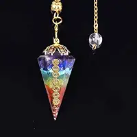 Orgonite Reiki Pêndulo Amuleto De Pedra Natural Cura 7 Chakra Cristal Energia Meditação Pingente Hexagonal