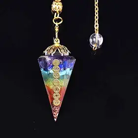 Orgonite Reiki Pêndulo Amuleto De Pedra Natural Cura 7 Chakra Cristal Energia Meditação Pingente Hexagonal