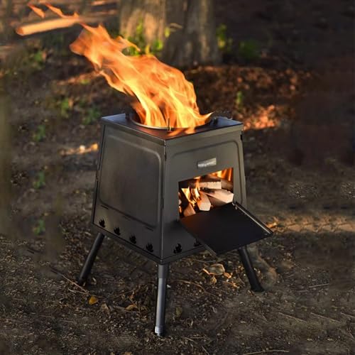 Stufa a Pellet da Interno Senza Canna Fumaria con Design Pieghevole, Piccola for Tenda Facile da Trasportare, Portatile for Campeggio(30 * 47cm)