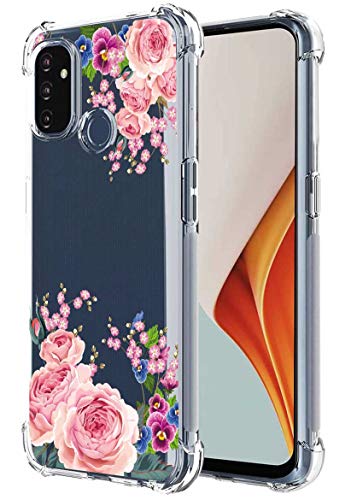 FollmeAir for Oneplus Nord N100 Case,1+ Nord N100 Case, Slim Flexible TPU for Girls Women Airbag Bumper Shockproof Rubber Soft Silicone Case Cover Fit for Oneplus Nord N100 (Rose/Butterfly Orchid)