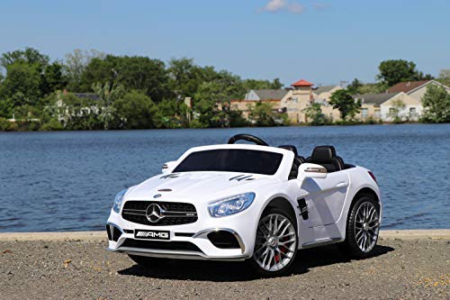 First Drive Mercedes Benz SL White 12v Kids Cars - Dual Motor Electric