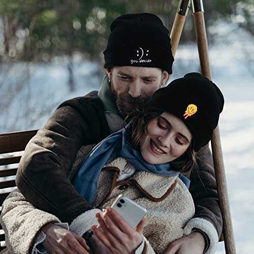 Image of Cool Graphic Beanie for Men and Women - Black