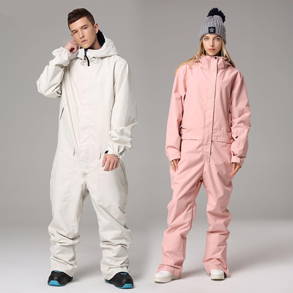 HOTIAN Tuta da Sci da Uomo e Donna Tuta da Sci di Un Pezzo, Tute Invernali all'aperto Impermeabile Giacca da Snowboard,per Il Lavoro All'aperto Sci Pesca Equitazione