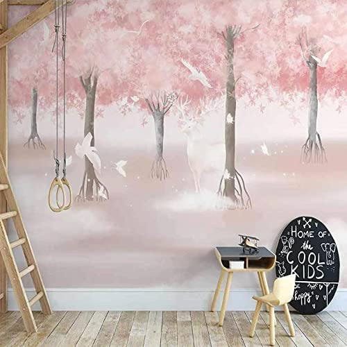 Papier peint chambre 3D pour agrandir un petit espace mural sombre avec décors de nature