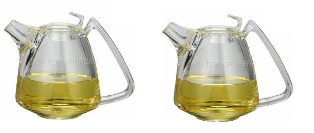 SET OF 2 ACRYLIC PLASTIC CLEAR OIL VINEGAR & DRESSING JUG DISPENSER POURER DRIZZLER KITCHEN CATERING