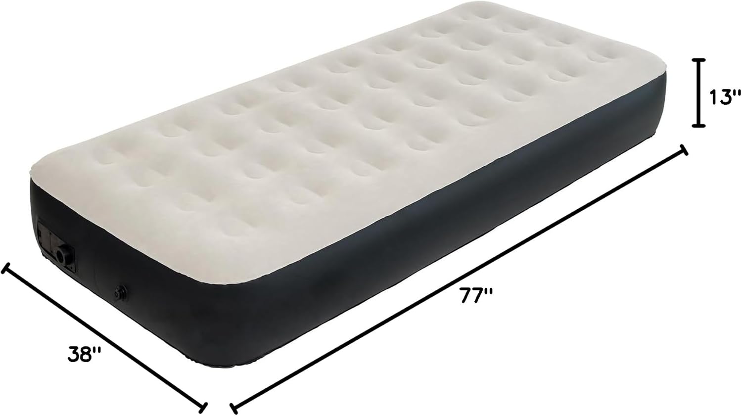 DIMAR GARDEN Twin Size Air Mattress with Built-in Pump, Inflatable Flocked AirBed Blow Up Mattress