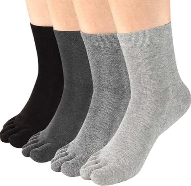 GenericFive Finger Toe Socks Crew Cotton antibacterial and deodorant sweat-absorbent Running Leisure Socks For Men 5 Pairs Size 7-11