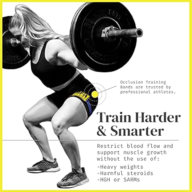 Blood Flow Restriction Bands - 2 Pack for Legs, Booty & Glutes, 3-Inch Wide Straps - DoubleWrap Occlusion Bands for Gym & Weight Lifting to Increase Muscle Mass in Women & Men