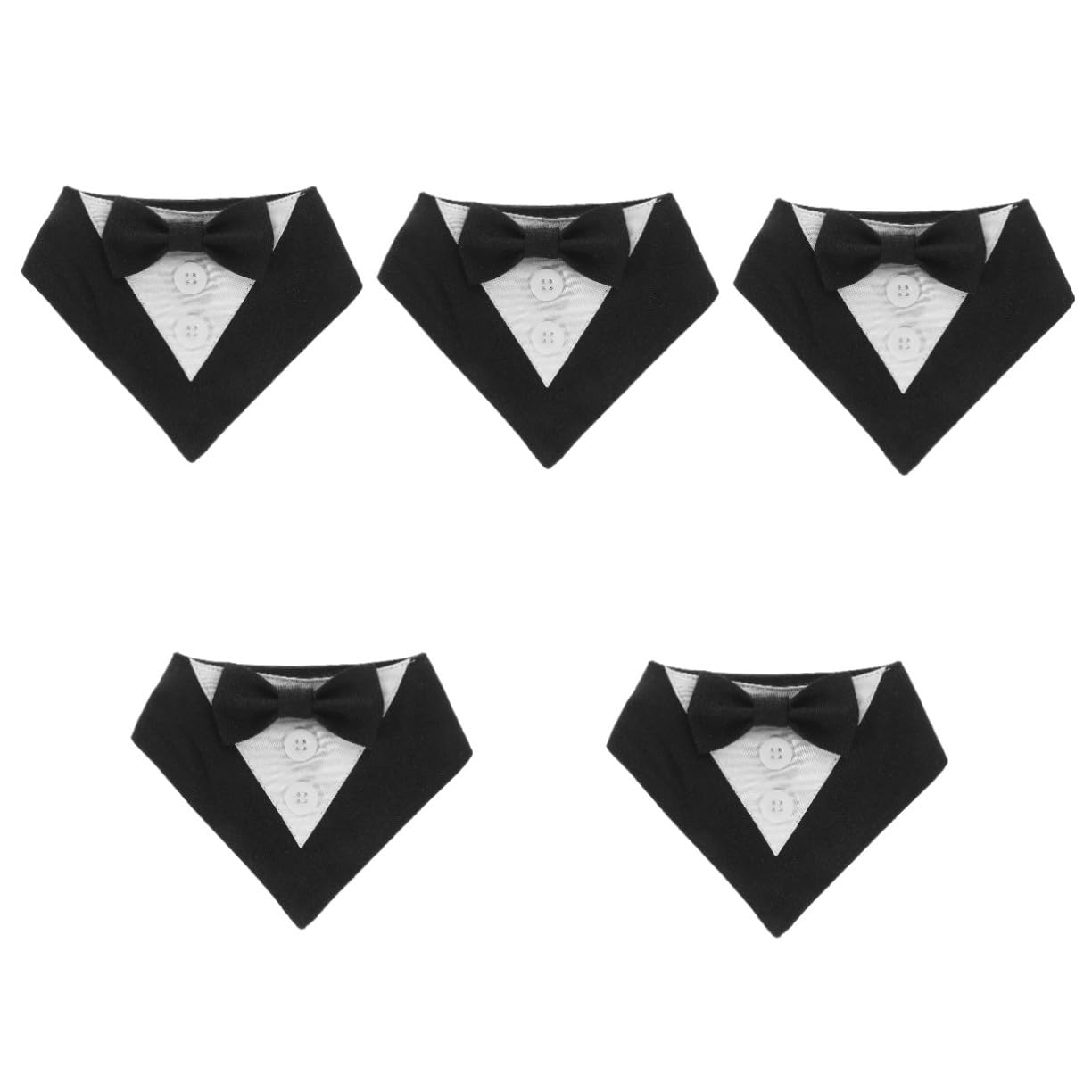 VICASKY 5 Pièces Bandana Formel pour Chien Noir XS Foulard Décoratif de Mariage et Costume Anglais pour Chiots Accessoire Pratique et Élégant pour et Photos