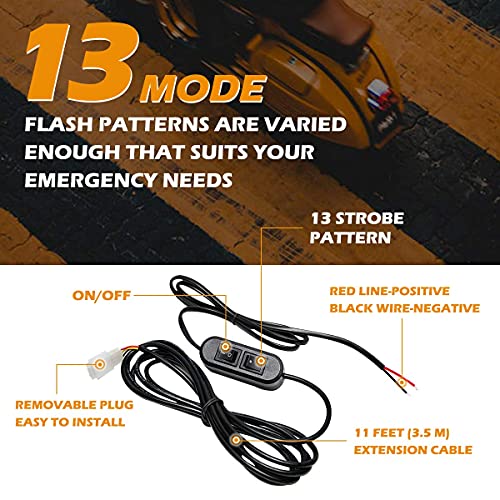 Smallfatw Emergency Light Strobe Light Bar 32" 28 Led High Intensity 13 Flashing Modes Aluminium Housing Super Bright Waterproof Adjustable Bracket Strobe Light For Cars Trucks Vehicles, Red&White #TOP4