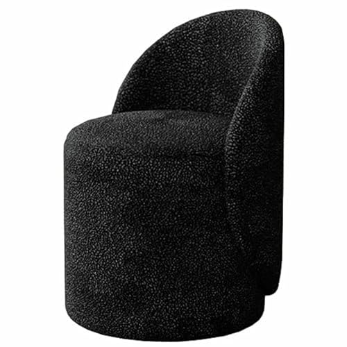 Silla de maquillaje con respaldo, cómodo taburete de terciopelo para dormitorio, entrada o vestidor, sillón de forro polar de cordero sintético
