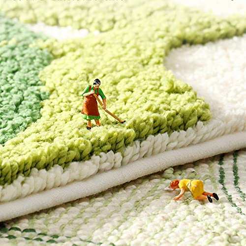 Colorful Moss Rug for Living Room 3D Shag Moss Area Rugs for Home Decor Non Slip Washable Kids Play Rug Bedroom Carpet 78.7''x55''