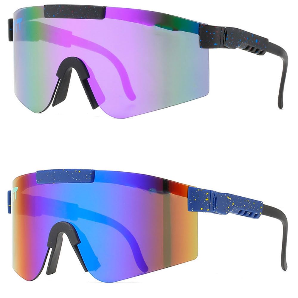 TERRIFI Polarized Sunglasses for Men Women UV Protection Cycling Frameless Sunglasses Sport Glasses UV400 for Cycling, Fishing, Running, Golf, Outdoor Sports (2 Pieces)