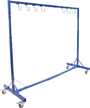 Painting Rack Hanger, Adjustable Automotive Painting Hanging Stand 5-7 Foot | Paint Hanger Mobile Auto Body Shop Painting Stand with Hanging Hooks, Heavy Duty Paint Hanger Hooks with Swivel Wheels