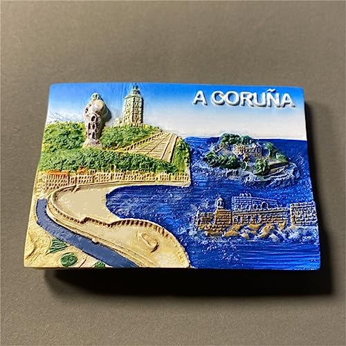 Imán de nevera decorativo A Coruña 7.7x5.4 cm miniatura 2