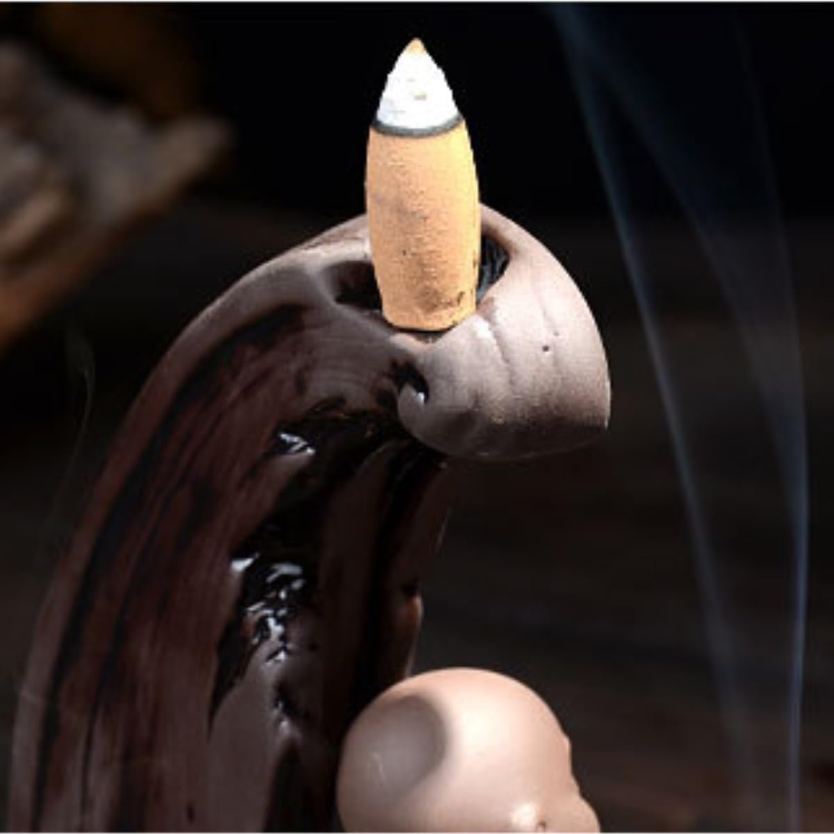Quemador Incienso Quemador De Madera Agar con Cono Humo Cascada Agua Camino Incienso Reflujo Cerámica Decoración Hogar